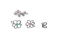 Bügelbild Blumen mit Schmetterling
