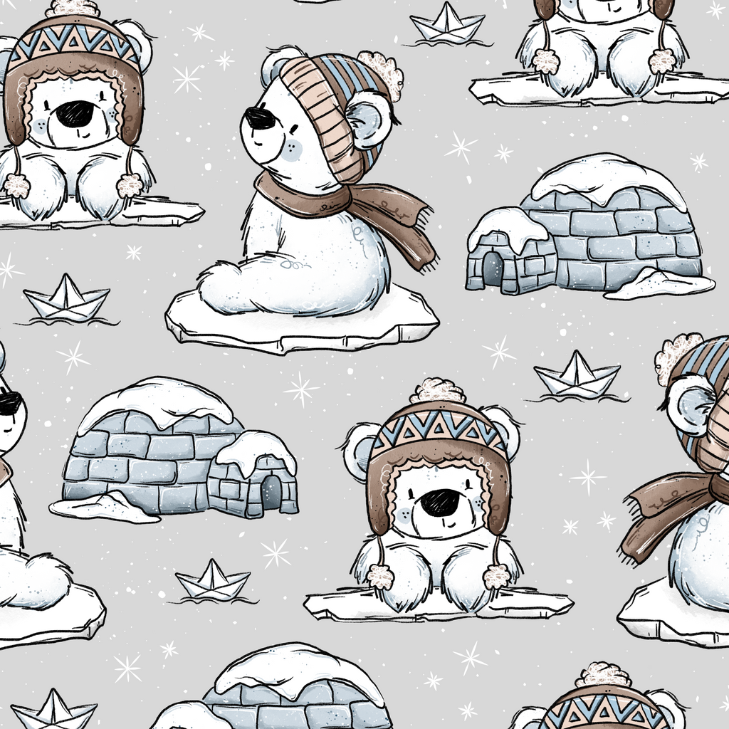Eisbär mit Iglu