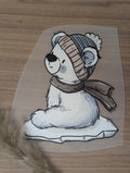 Eisbär Bügelbild mit Mütze & Schal – süßes Wintermotiv