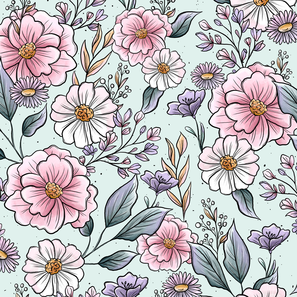 Blumen / floraler Stoff SummerFlower
