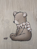 Bügelbild Bärchen mit Schal & kleinem Käfer