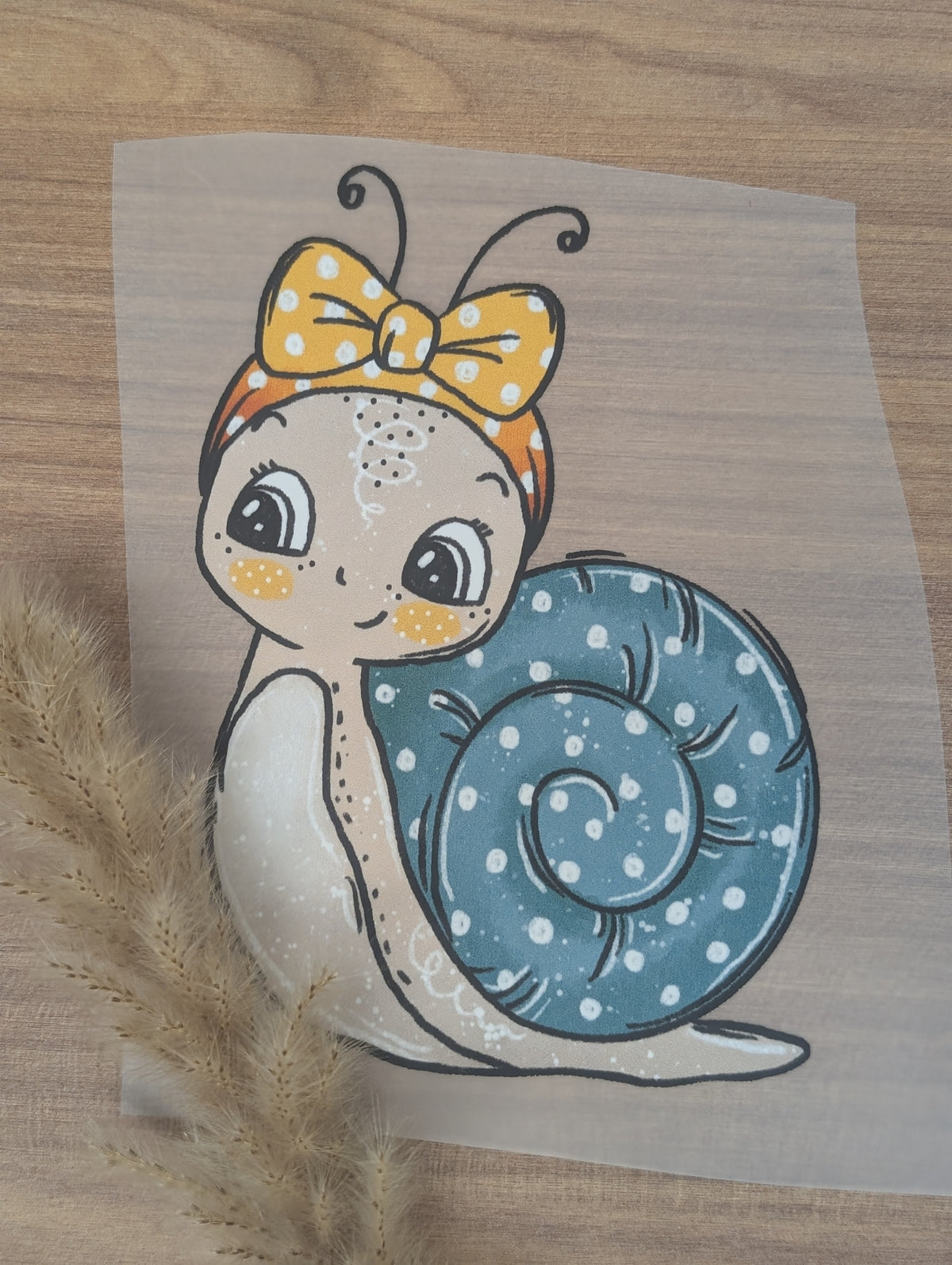 Süßes Schnecken Bügelbild für Kinderkleidung